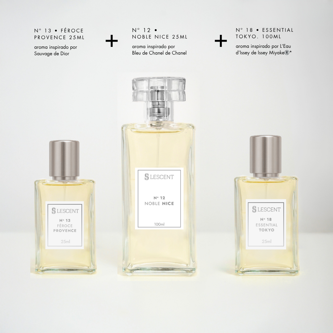 Kit Trilogia Essencial Masculina: Nº 12 | 100ML + Nº 13 + Nº 18 | 25ML