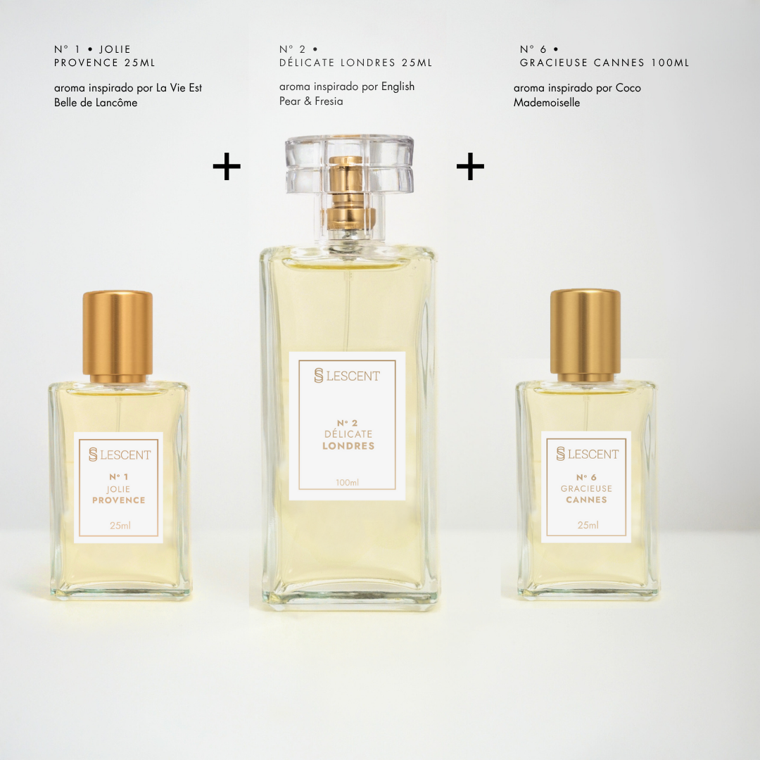 Kit Trilogia Essencial: Nº 2 | 100ml + Nº 6 + Nº 1 | 25ml