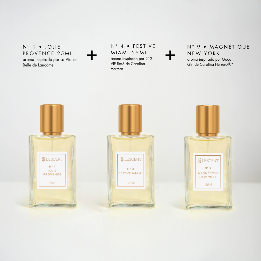 Kit Trilogia Elegância: N°1 + Nº 4 + Nº 9 | 25ML