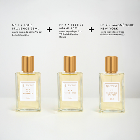 Kit Trilogia Elegância: N°1 + Nº 4 + Nº 9 | 25ML