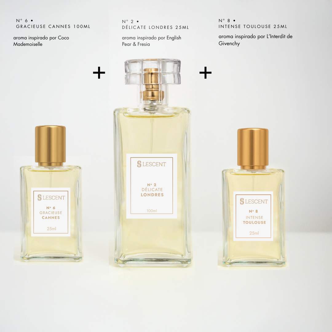Kit Trilogia Essencial: Nº 2  | 100ml + Nº 6 + Nº 8 | 25ml