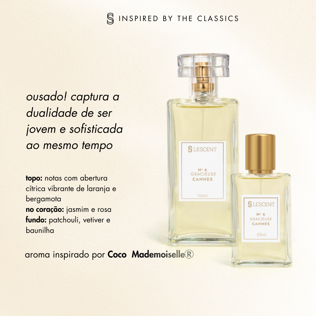 Kit Dueto Gracieuse Cannes Nº 6 | 100ml + Nº 6 | 25ml