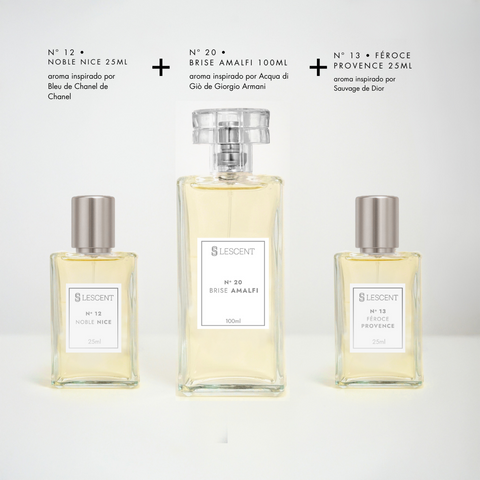 Kit Trilogia Essencial Masculina: Nº 20  | 100ml + Nº 12 + Nº 13 | 25ml