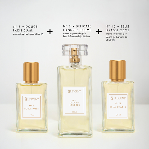 Kit Trilogia Essencial: Nº 2  | 100ml + Nº 5 + Nº 10 | 25ml