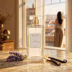 Perfume Lescent Nº 11 Unique Lyon 100ml em janela sobre os telhados de Lyon, com lavanda e favas de baunilha