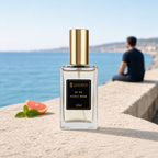 Perfume Lescent Nº 12 Noble Nice 25ml em parapeito à beira-mar em Nice, com toranja e menta